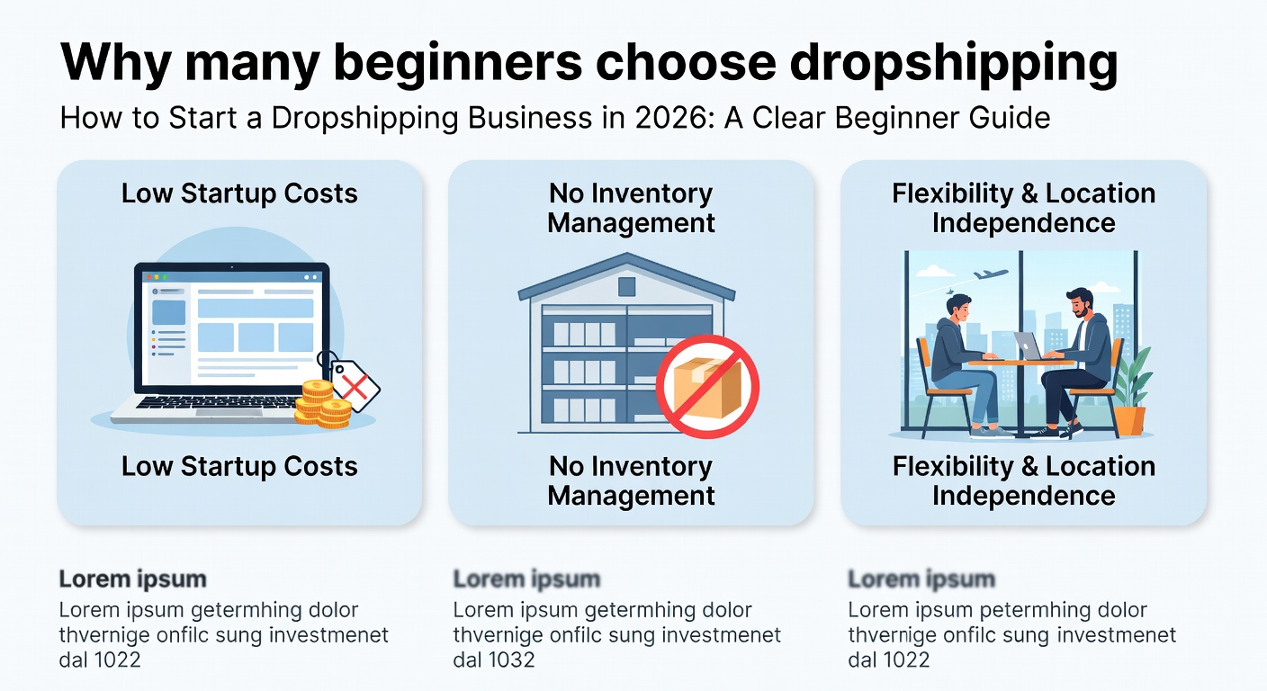 How to Start a Dropshipping Business in 2026: A Clear Beginner Guide — Why many beginners choose dropshipping