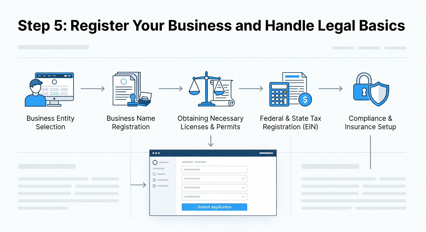 How to Start Ecommerce Business in 2026: A Step-by-Step Guide — Step 5: Register Your Business and Handle Legal Basics