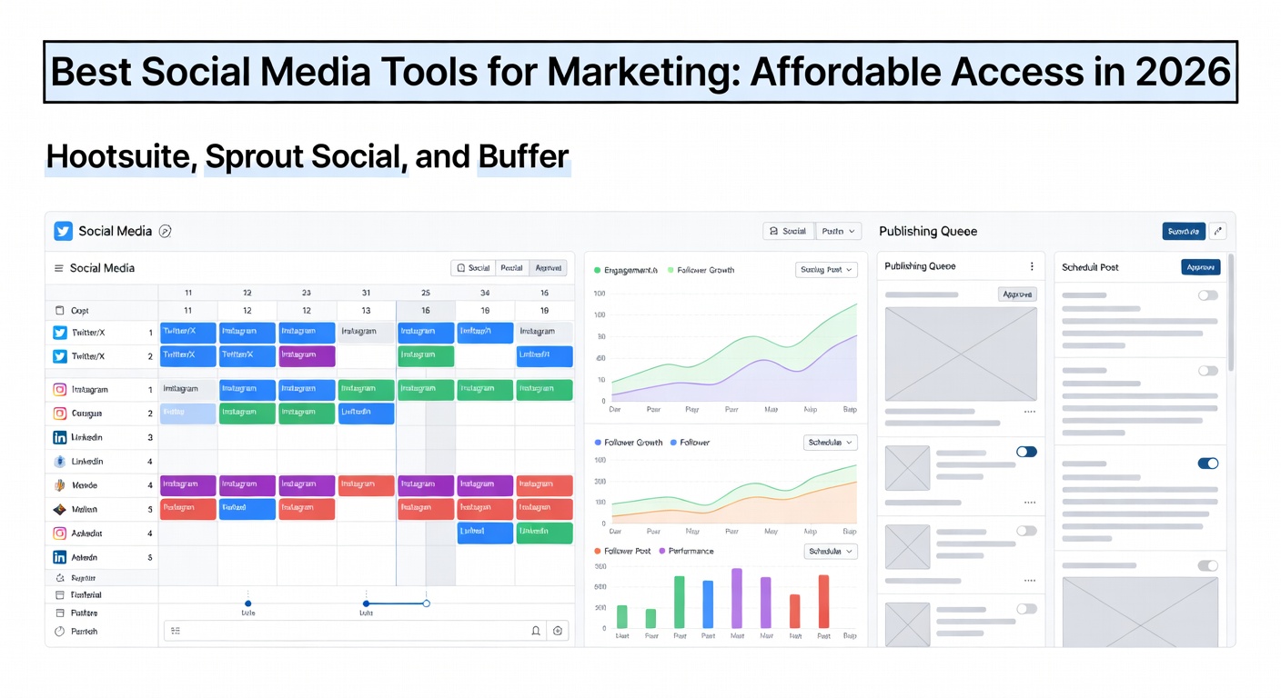 Best Social Media Tools for Marketing: Affordable Access in 2026 — Hootsuite, Sprout Social, and Buffer