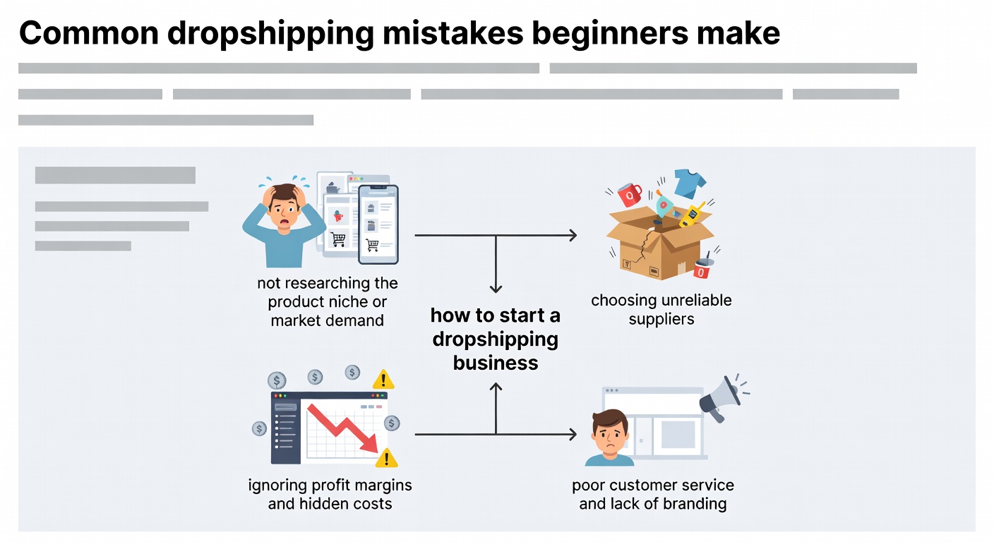 How to Start a Dropshipping Business in 2026: A Clear Beginner Guide — Common dropshipping mistakes beginners make