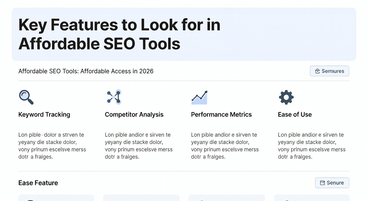 Affordable SEO Tools: Affordable Access in 2026 — Key Features to Look for in Affordable SEO Tools