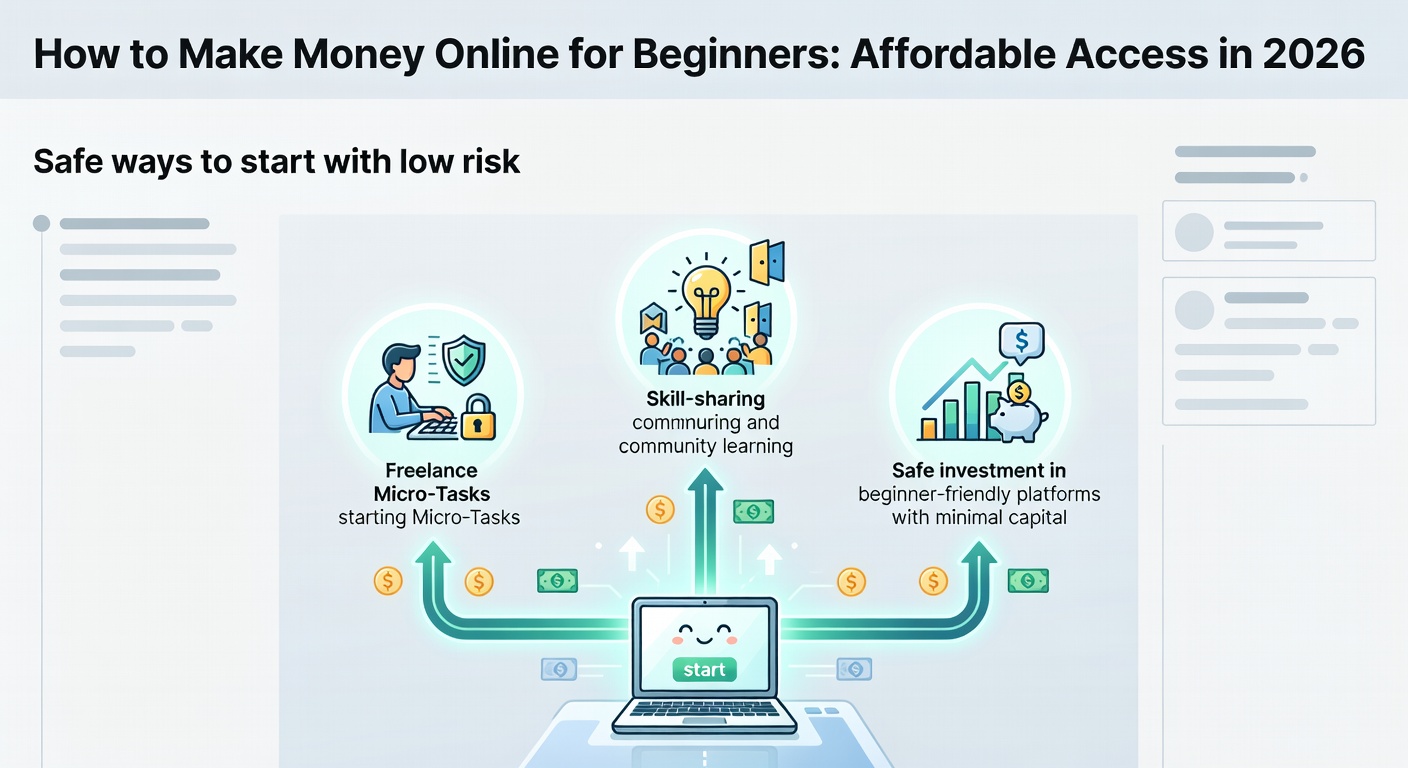 How to Make Money Online for Beginners: Affordable Access in 2026 — Safe ways to start with low risk
