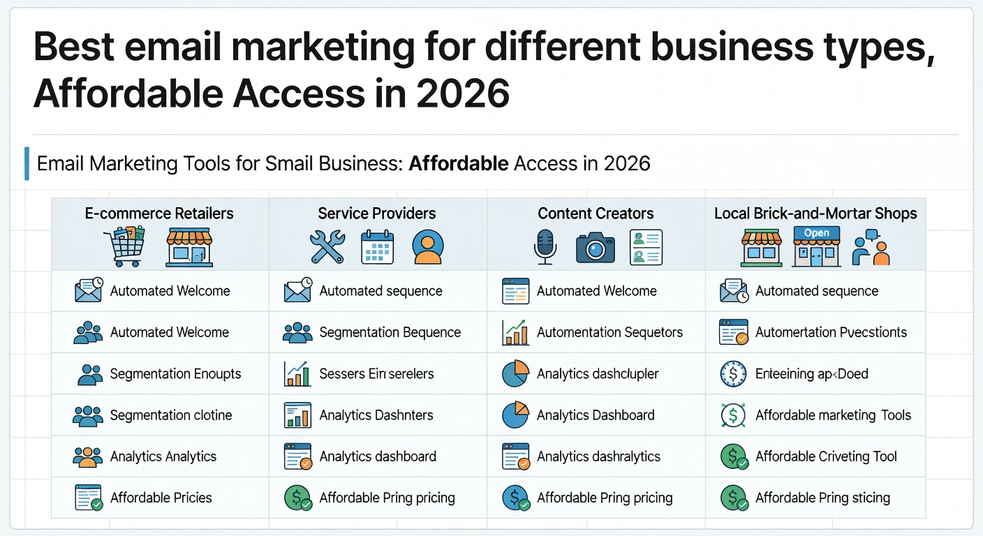 Email Marketing Tools for Small Business: Affordable Access in 2026 — Best email marketing for different business types