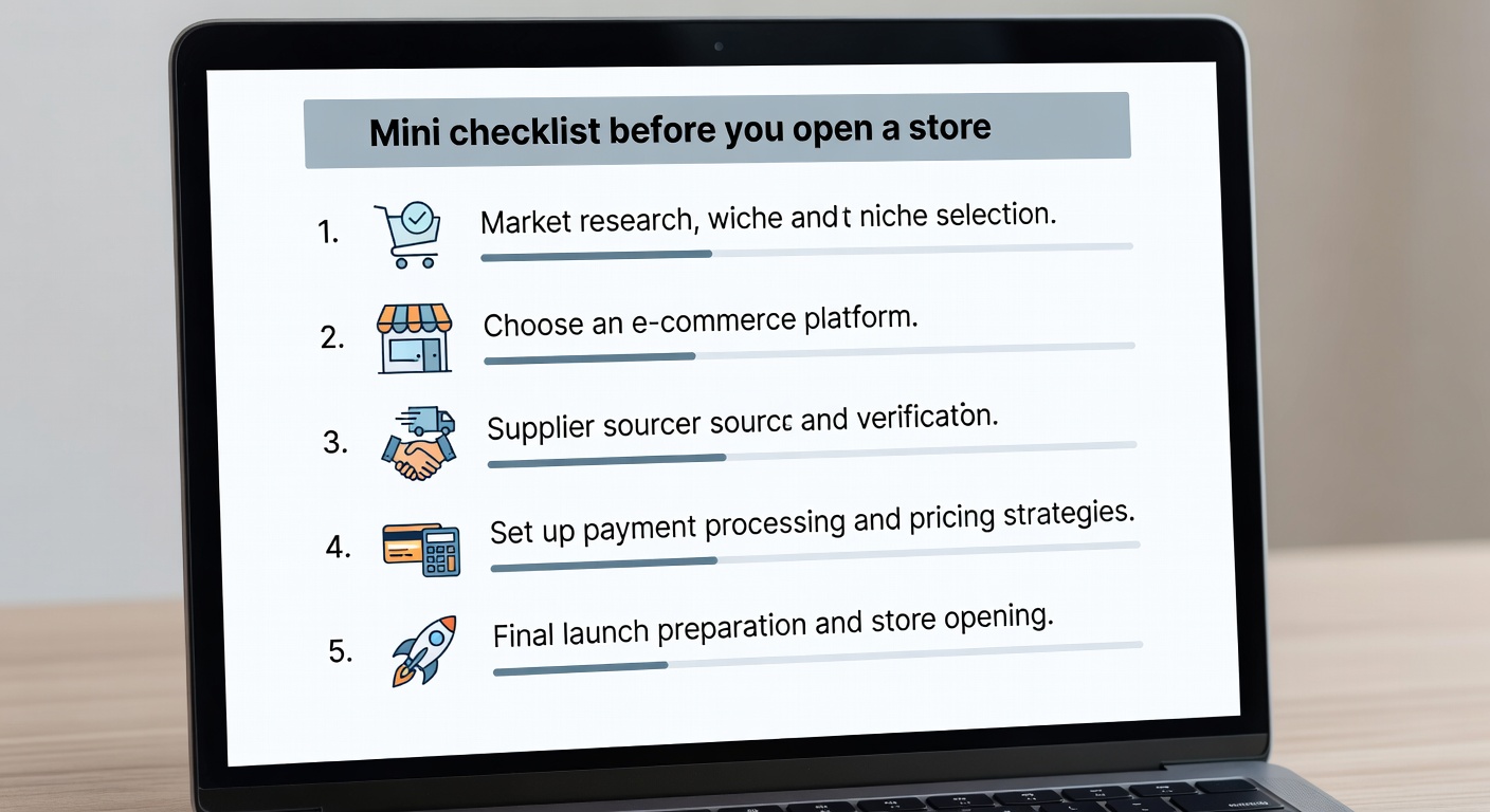 How to Start a Dropshipping Business in 2026: A Clear Beginner Guide — Mini checklist before you open a store